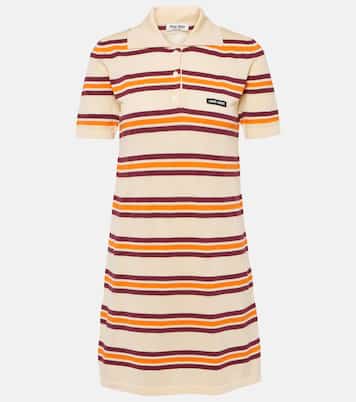 Miniabito in seta e cotone a righe | Miu Miu