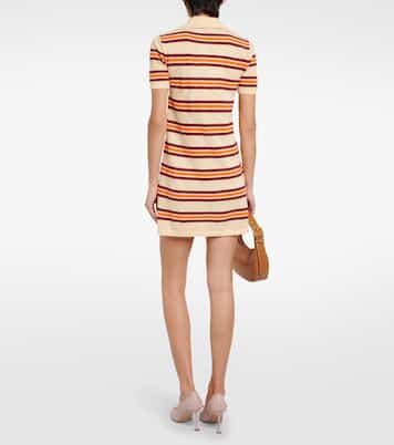 Miniabito in seta e cotone a righe | Miu Miu