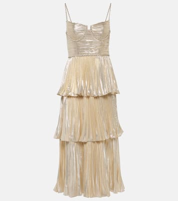 Metallic Tiered Midi Dress | Self-Portrait