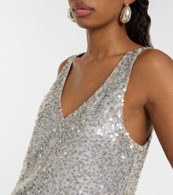 Lucite sequined metallic slip dress | Vince