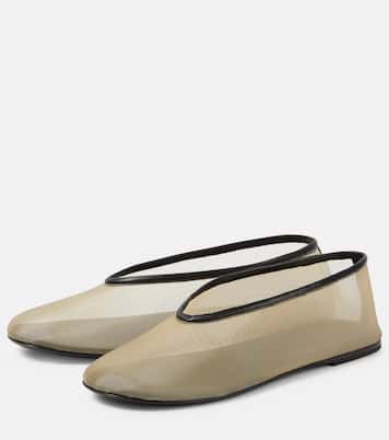 Ballerine Marcy in mesh con pelle | Khaite