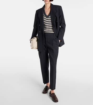 Pantalon tapered en laine mélangée | Brunello Cucinelli
