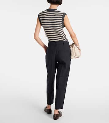 Pantalon tapered en laine mélangée | Brunello Cucinelli