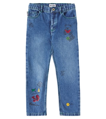 Jeans regular Teddy Bear con stampa | Moschino Kids