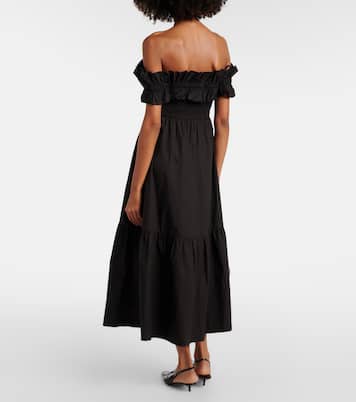 Midikleid Shirred aus Baumwollpopeline | Ganni