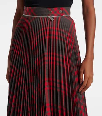 Falda midi con Burberry Check plisada | Burberry