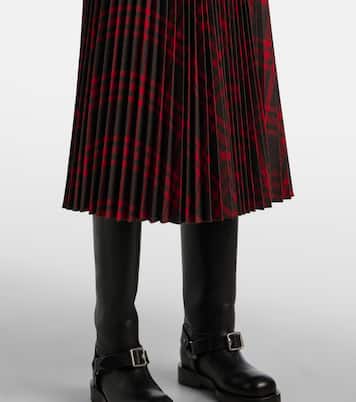 Falda midi con Burberry Check plisada | Burberry