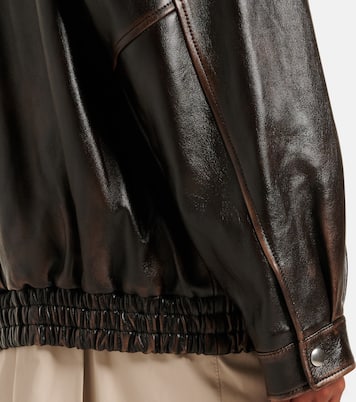 Lederjacke mit Faux Shearling | Miu Miu