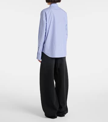 Embellished striped cotton poplin shirt | Prada