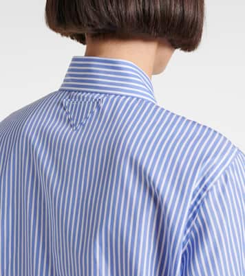 Embellished striped cotton poplin shirt | Prada