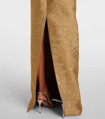 Yolanda floral off-shoulder brocade gown | Markarian