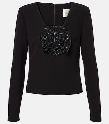 Top in crêpe con applicazione floreale | Roland Mouret