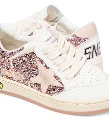 Baskets Ball Star en cuir à paillettes | Golden Goose Kids