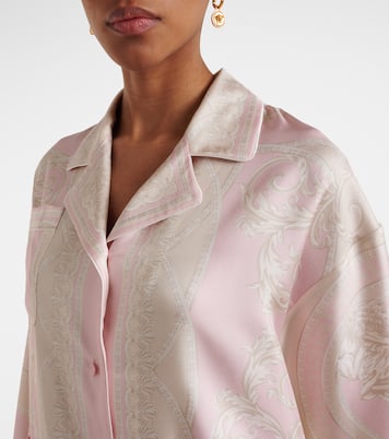 Camicia in twill di seta con stampa | Versace
