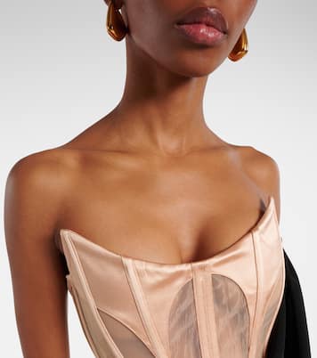 Robe aus Samt und Mesh | Mugler