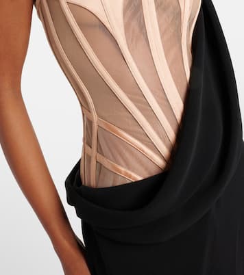 Robe aus Samt und Mesh | Mugler