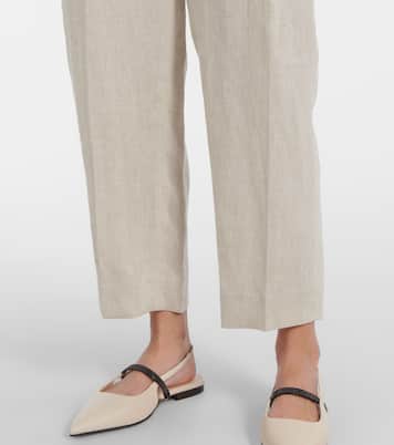 Pantaloni regular in misto lino | Brunello Cucinelli