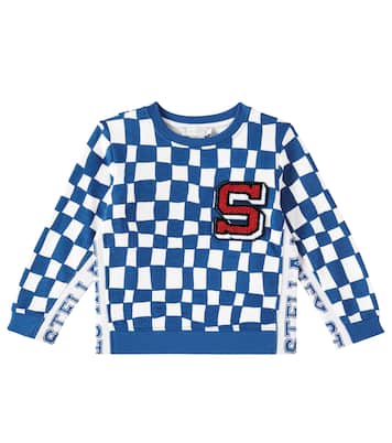 Felpa in jersey di cotone a quadri | Stella McCartney Kids