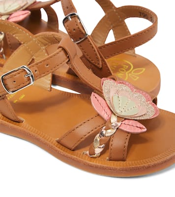 Sandalen Plagette Alto aus Leder | Pom d'Api