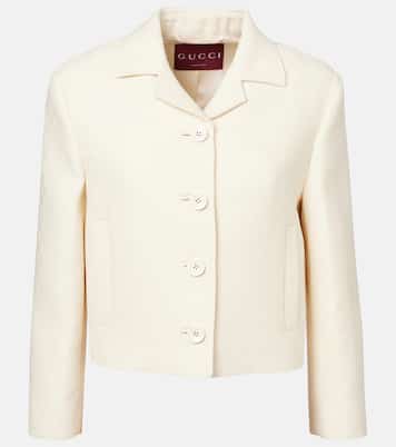 Giacca in crêpe di lana e seta GG | Gucci