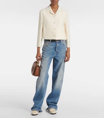 Giacca in crêpe di lana e seta GG | Gucci