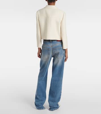 Giacca in crêpe di lana e seta GG | Gucci