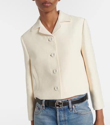Giacca in crêpe di lana e seta GG | Gucci