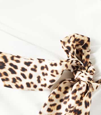 Leopard-print bow-detail tank top | Monnalisa
