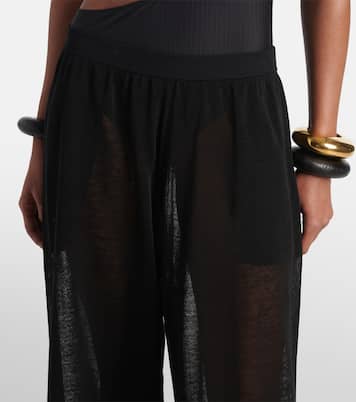 Sheer linen and silk wide-leg pants | Alaïa