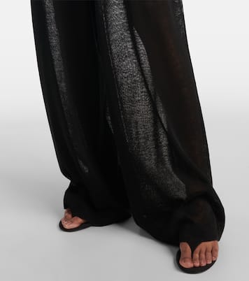 Sheer linen and silk wide-leg pants | Alaïa