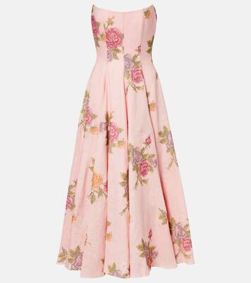 Floral linen corset dress | Markarian