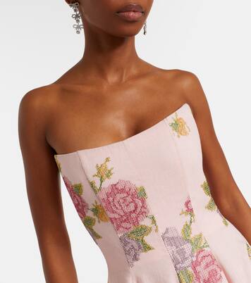 Floral linen corset dress | Markarian