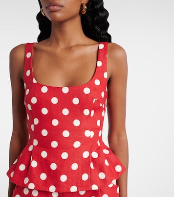 Rosalie polka-dot linen top | Posse