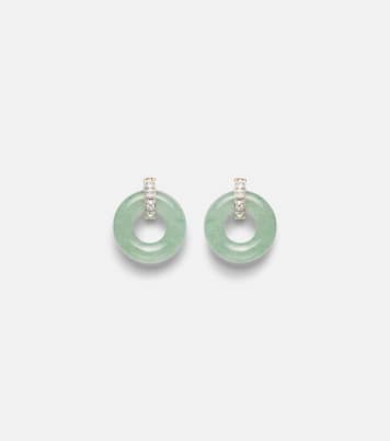 Boucles d’oreilles en or 14 ct, jade et diamants | Mateo