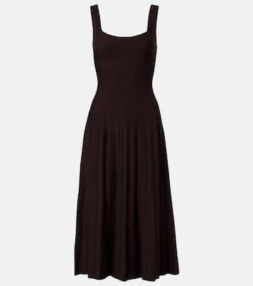 Ellison pleated knitted midi dress | Staud