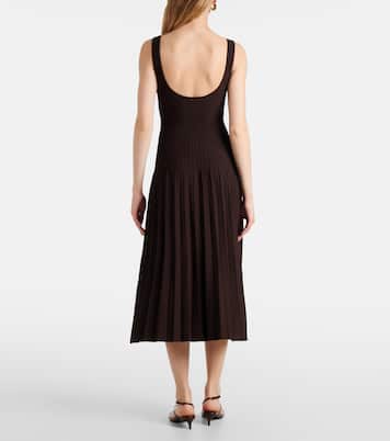 Ellison pleated knitted midi dress | Staud