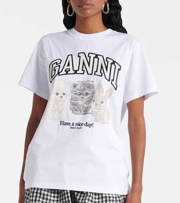 Bedrucktes T-Shirt aus Baumwoll-Jersey | Ganni