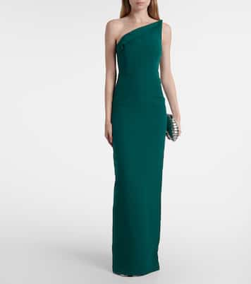 One-shoulder wool and silk corset gown | Roland Mouret