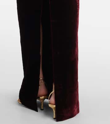 Scarf-detail velvet corset gown | Roland Mouret