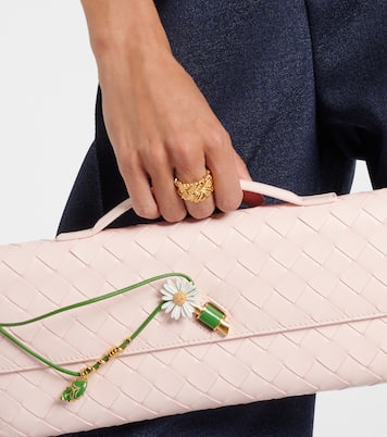 Anillo Intreccio de plata de ley bañada en oro | Bottega Veneta