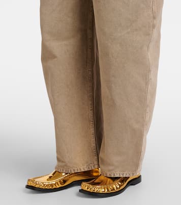 Wool-trimmed barrel-leg jeans | Loewe