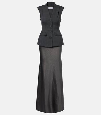 Robe Peplum en satin | Self-Portrait