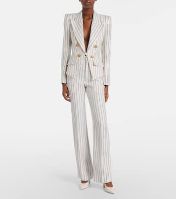 Blazer cruzado con raya diplomática | Balmain