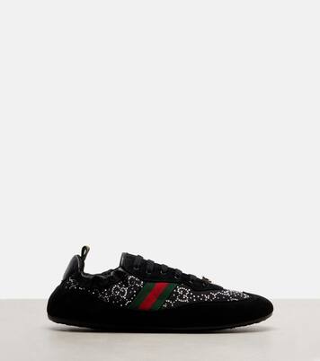 Gucci Shift suede-trimmed sneakers | Gucci