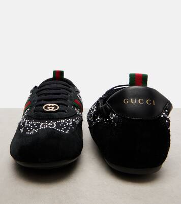 Gucci Shift suede-trimmed sneakers | Gucci