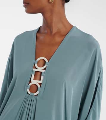 Ring-detail draped kaftan | Adriana Degreas