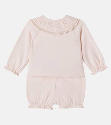 Baby ruffled cotton and cashmere playsuit | Chloé Kids