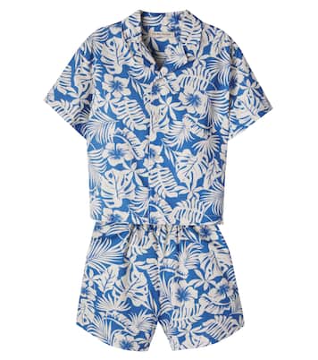 Garden printed cotton shirt and shorts set | The New Society