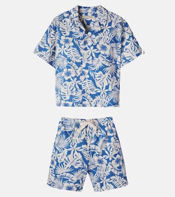 Garden printed cotton shirt and shorts set | The New Society