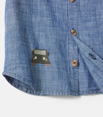 Ludon embroidered cotton bowling shirt | Donsje